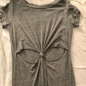 T shirt dress with cutouts